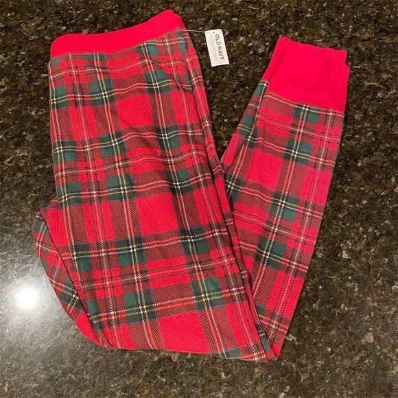 Old Navy Men's XL Tartan Plaid Pajama Leggings Elastic Waistband - Standard Size - Picture 1 of 6